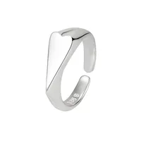 Décontractée Style Moderne Style Simple Argent Sterling 925 Cœur Pas D'Incrustation Femmes Bague Large Bande Anneau Ouvert Anneaux main image 5