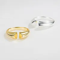 Casual Modern Style Simple Style 925 Sterling Silver Geometric Plating No Inlaid Women'S Wide Band Rings Open Rings Rings main image 2