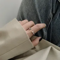 Casual Modern Style Simple Style 925 Sterling Silver Geometric Plating No Inlaid Women'S Wide Band Rings Open Rings Rings main image 3