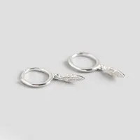 Feather Fashion 925 Sterling Silver No Inlaid Plating Earrings sku image 1