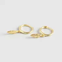 Feather Fashion 925 Sterling Silver No Inlaid Plating Earrings sku image 2