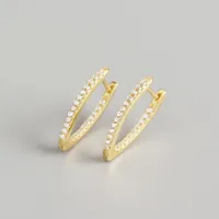 Geometric Fashion 925 Sterling Silver Gem Plating Earrings sku image 2