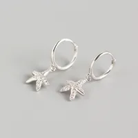Starfish Fashion 925 Sterling Silver Gem Plating Earrings sku image 1