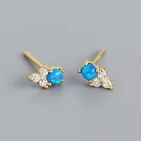 Geometric Fashion 925 Sterling Silver Gem Plating Earrings Ear Studs sku image 2