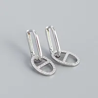 Geometric Fashion 925 Sterling Silver Gem Plating Earrings sku image 1