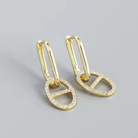 Geometric Fashion 925 Sterling Silver Gem Plating Earrings sku image 2
