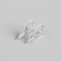 Geometric Fashion 925 Sterling Silver Gem Earrings sku image 1