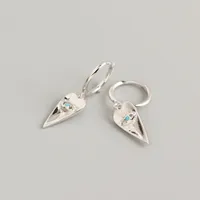 Geometric Fashion 925 Sterling Silver Gem Plating Earrings sku image 1