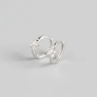 Star Fashion 925 Sterling Silver Gem Plating Earrings Ear Studs sku image 1