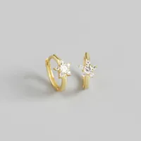 Star Fashion 925 Sterling Silver Gem Plating Earrings Ear Studs sku image 2