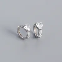 Heart Shape Fashion 925 Sterling Silver Gem Plating Earrings sku image 1