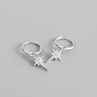 Star Fashion 925 Sterling Silver Gem Plating Earrings sku image 1