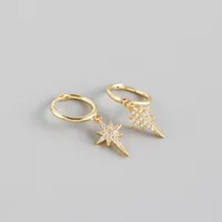 Star Fashion 925 Sterling Silver Gem Plating Earrings sku image 2