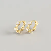 Geometric Fashion 925 Sterling Silver Gem Plating Earrings Ear Studs sku image 2