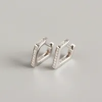 Geometric Fashion 925 Sterling Silver Gem Plating Earrings sku image 1
