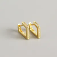 Geometric Fashion 925 Sterling Silver Gem Plating Earrings sku image 2