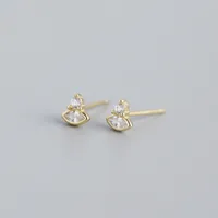 Geometric Fashion 925 Sterling Silver Gem Plating Earrings Ear Studs sku image 2