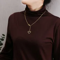 Heart Simple Style Titanium Steel Pendant Necklace Wholesale sku image 2