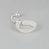 Casual Estilo Vintage Estilo Moderno Plata De Ley 925 Geométrico Enchapado Sin Incrustaciones Mujeres Anillos De Banda Ancha Anillos Abiertos Anillos main image 2