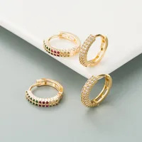 Géométrique Mode Le Cuivre Pierres Précieuses Artificielles Des Boucles D'Oreilles main image 1