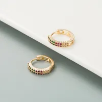 Geometric Fashion Copper Artificial Gemstones Earrings main image 2