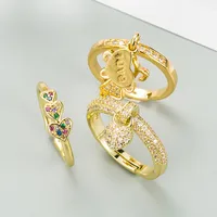 Mode Le Cuivre Géométrique Pierres Précieuses Artificielles Femmes main image 1