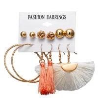 1 Set Tassel Flower Ethnic Style Alloy Rhinestones Plating Earrings sku image 4
