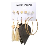 1 Set Tassel Flower Ethnic Style Alloy Rhinestones Plating Earrings sku image 12