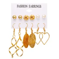 1 Set Tassel Flower Ethnic Style Alloy Rhinestones Plating Earrings sku image 16