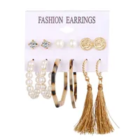 1 Set Tassel Flower Ethnic Style Alloy Rhinestones Plating Earrings sku image 1