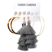 1 Set Tassel Flower Ethnic Style Alloy Rhinestones Plating Earrings sku image 20