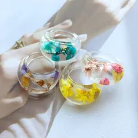 Fashion Arylic Geometric Flower Epoxy Women'S Rings main image 2