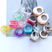 Simple Style Resin Flower Women's Open Rings Rings main image 1