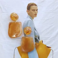 1 Par Geométrico Retro Resina Pendientes De Gota main image 2