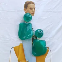 1 Par Geométrico Retro Resina Pendientes De Gota main image 3