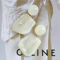 1 Par Geométrico Retro Resina Pendientes De Gota main image 4