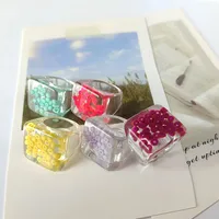 Simple Style Resin Flower Women's Open Rings Rings sku image 6