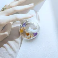 Fashion Arylic Geometric Flower Epoxy Women'S Rings sku image 4