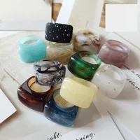 Simple Style Arylic Geometric Multicolor Unisex Wide Band Rings main image 1