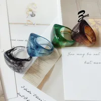 Simple Style Arylic Geometric Multicolor Unisex Wide Band Rings main image 2