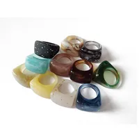 Simple Style Arylic Geometric Multicolor Unisex Wide Band Rings main image 5