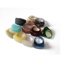 Style Simple Arylique Géométrique Multicolore Unisexe Bague Large Bande main image 5