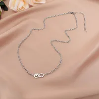 Letter Simple Style Titanium Steel Pendant Necklace Wholesale main image 4
