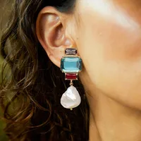 Geometric Retro Alloy No Inlaid Patchwork Earrings main image 5