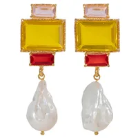 Geometric Retro Alloy No Inlaid Patchwork Earrings main image 3