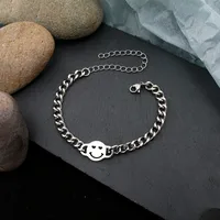 Smile Face Simple Style Titanium Steel No Inlaid Bracelets In Bulk main image 3