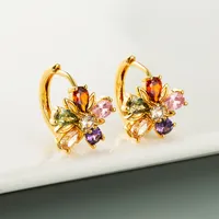 Geometric Fashion Copper Artificial Gemstones Earrings main image 1