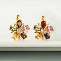 Geometric Fashion Copper Artificial Gemstones Earrings main image 2
