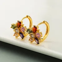 Geometric Fashion Copper Artificial Gemstones Earrings main image 3