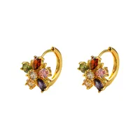 Geometric Fashion Copper Artificial Gemstones Earrings main image 5